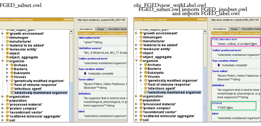 view with inSubset and preferred label annotation